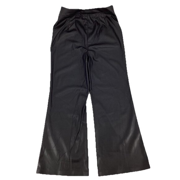NWT Express Women’s High Rise Wide Leg Faux Leather Pants Black Size 6S MSRP $98 - Picture 3 of 10
